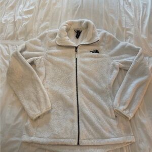 The North Face Women's White Fuzzy Zip-up